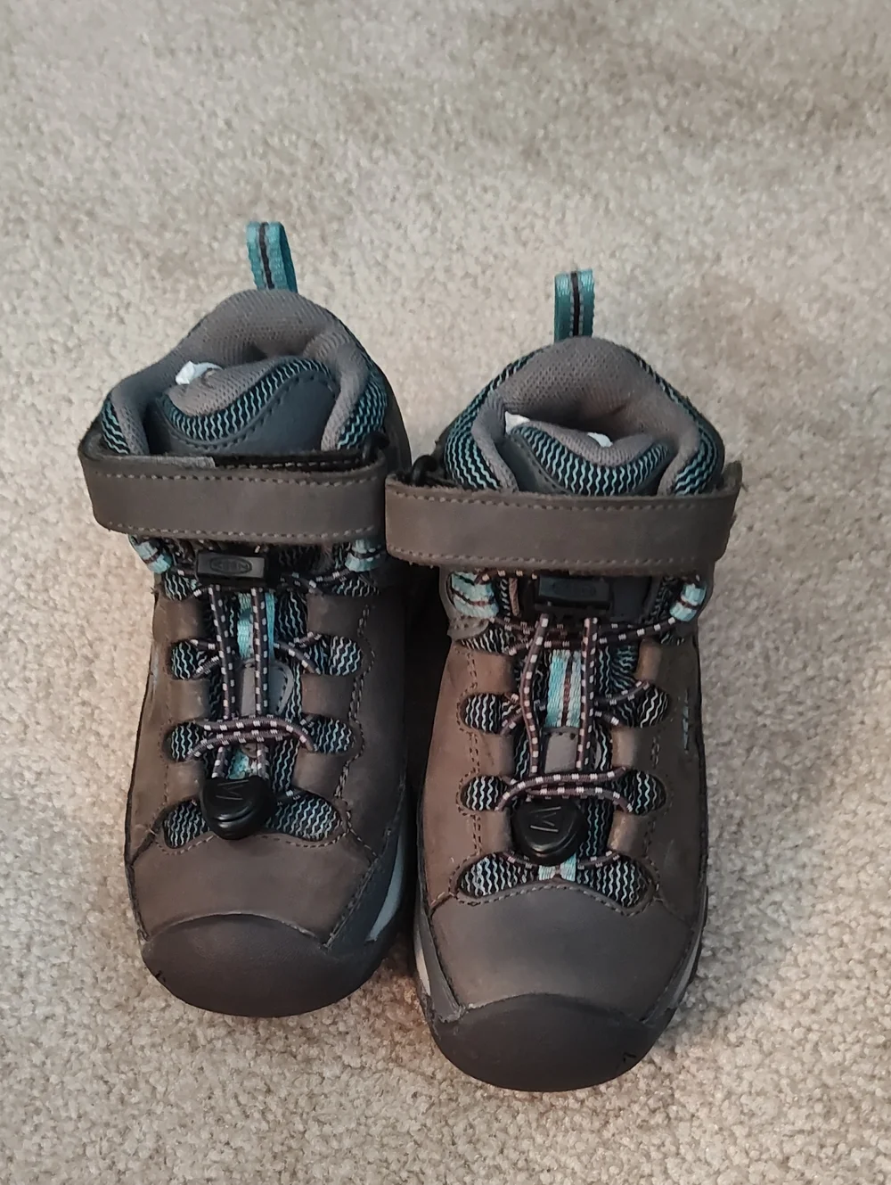 Keen Kids Brown and Teal Hiking Boots